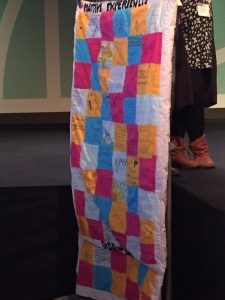 A young woman who had struggled with post-traumatic stress disorder and suffers with Asperger’s, who used the service in Dorset, presented a patchwork quilt, featuring fabric squares depicting individuals’ various experiences